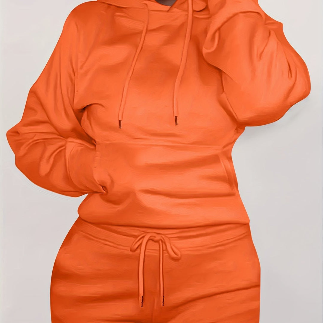 Damer bekväm hoodie med kängurufickor och elastisk nederkant Mirla-Eva Jonsson