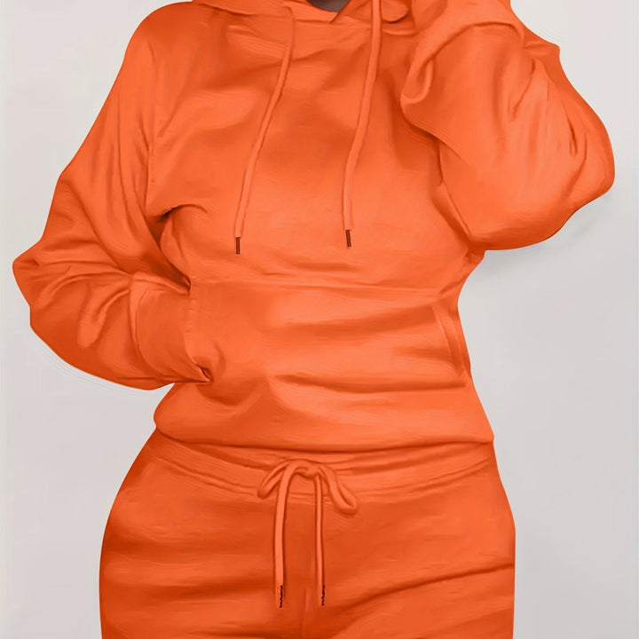 Damer bekväm hoodie med kängurufickor och elastisk nederkant Mirla-Eva Jonsson