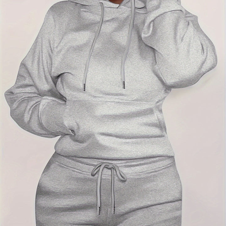 Damer bekväm hoodie med kängurufickor och elastisk nederkant Mirla-Eva Jonsson