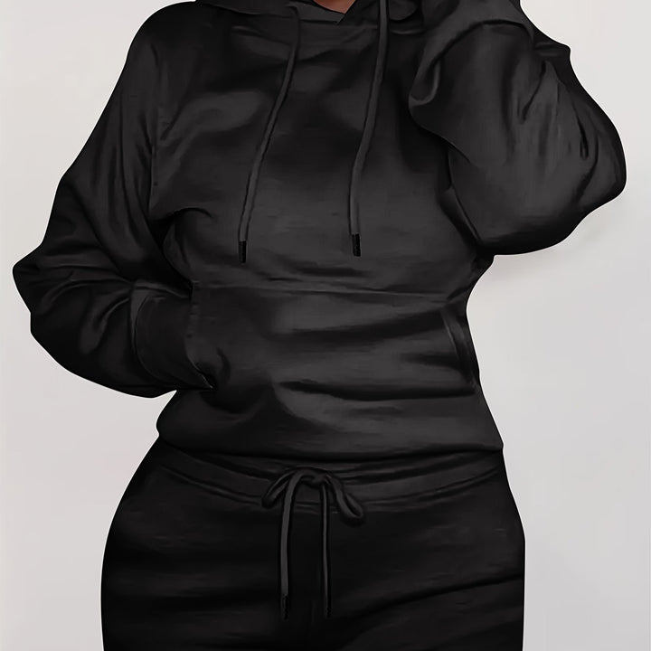 Damer bekväm hoodie med kängurufickor och elastisk nederkant Mirla-Eva Jonsson
