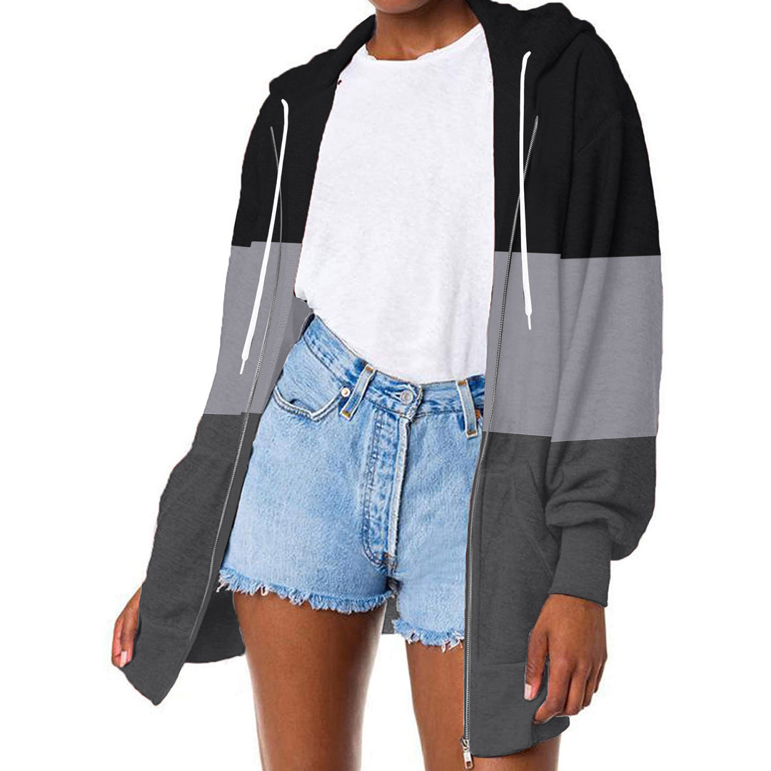 Damer bekväm hoodie med modernt färgblockdesign Mirla-Eva Jonsson