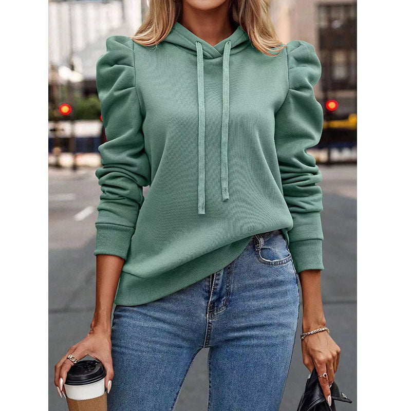 Damer bekväm hoodie med puffärmar och avslappnad passform Mirla-Eva Jonsson