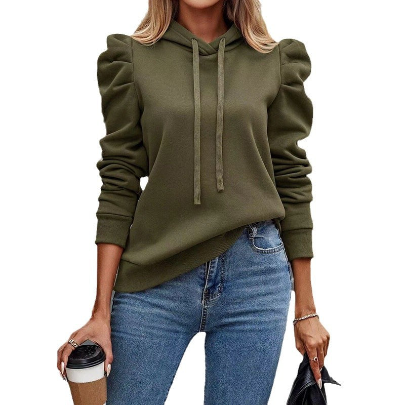 Damer bekväm hoodie med puffärmar och avslappnad passform Mirla-Eva Jonsson