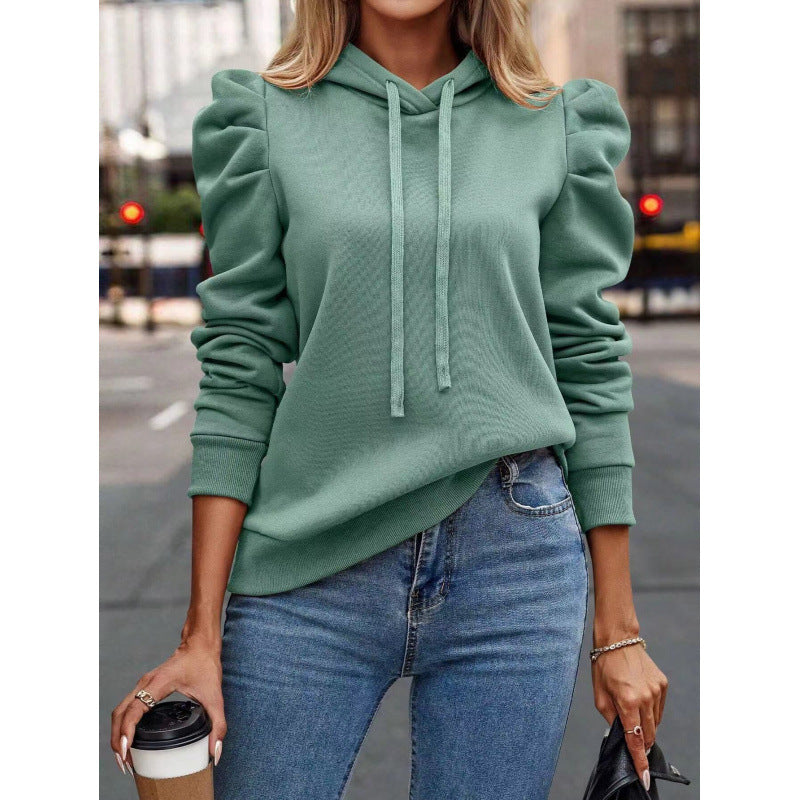 Damer bekväm hoodie med puffärmar och avslappnad passform Mirla-Eva Jonsson