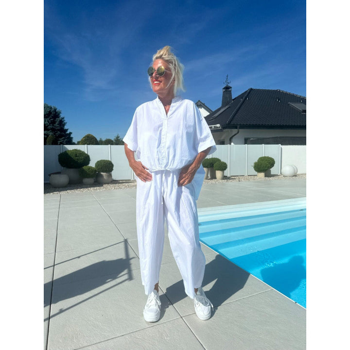 Damer bekväm jumpsuit med elastisk midja Mirla-Eva Jonsson