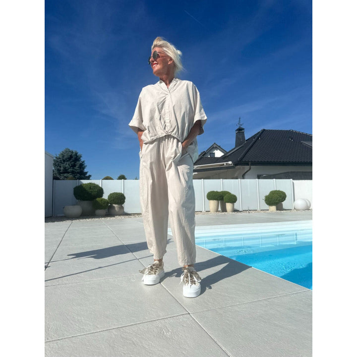 Damer bekväm jumpsuit med elastisk midja Mirla-Eva Jonsson