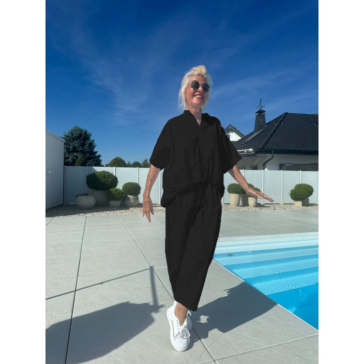 Damer bekväm jumpsuit med elastisk midja Mirla-Eva Jonsson