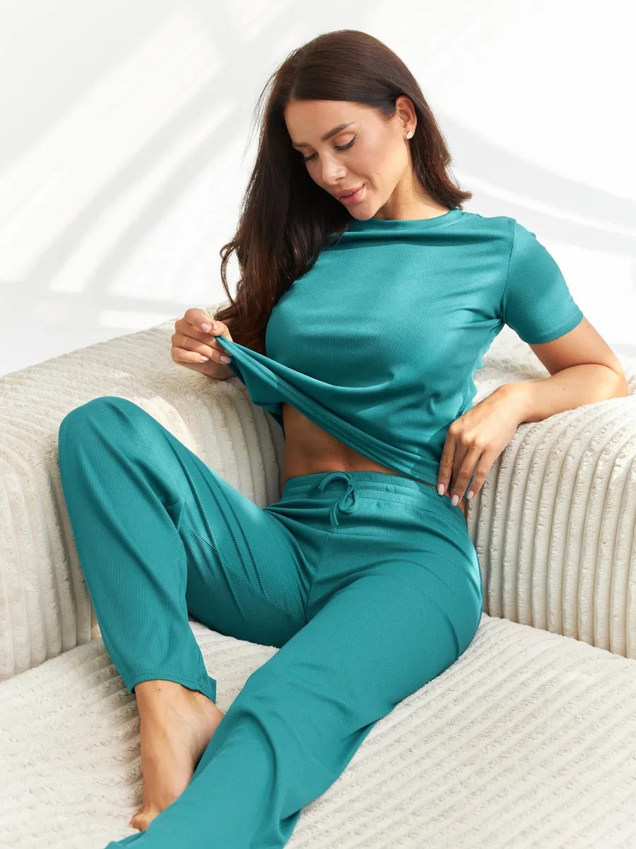 Damer bekväm lounge-set med elastisk midja och andningsbara tyger Mirla-Eva Jonsson