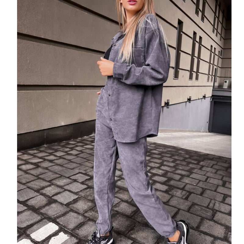 Damer bekväm lounge-set med knapplist och elastiska muddar Mirla-Eva Jonsson