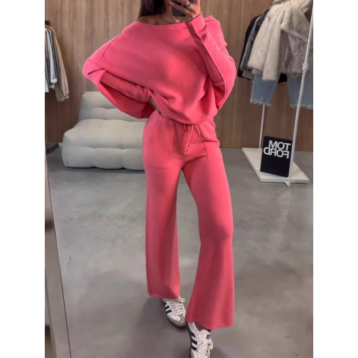 Damer bekväm loungewear i mjukt stickat material med lös passform Mirla-Eva Jonsson