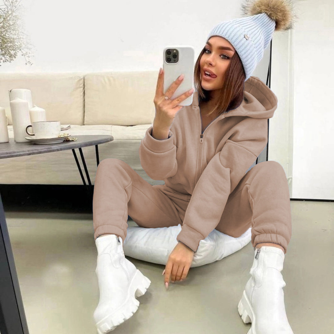 Damer bekväm och stilfull hoodie jumpsuit Eva Jonsson-Eva Jonsson
