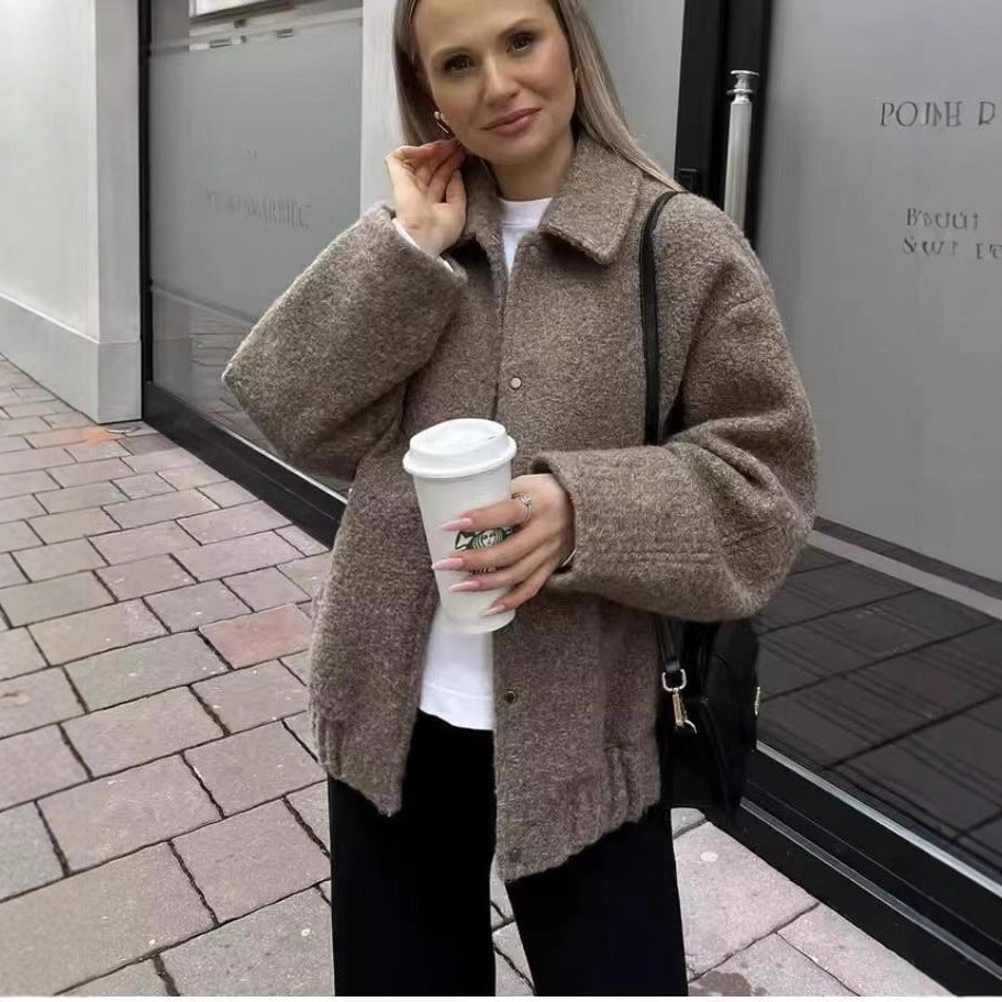 Damer bekväm oversized jacka i högkvalitativ teddy-material Mirla-Eva Jonsson