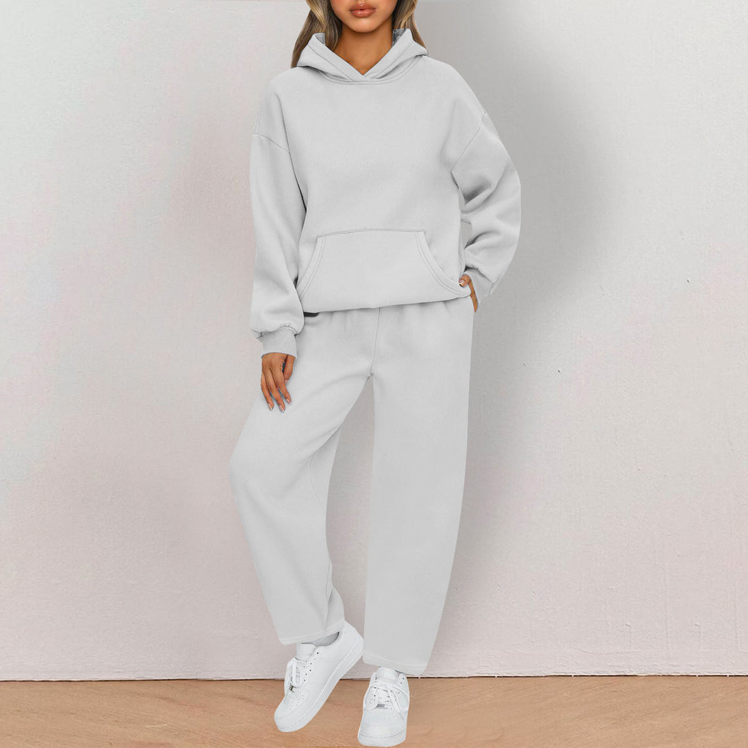 Damer bekväm oversized sweatjacka med kenguruficka Mirla-Eva Jonsson