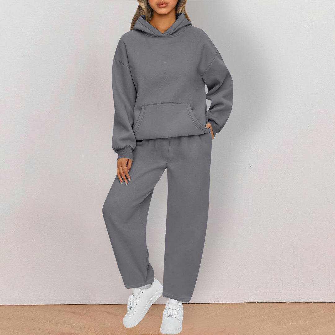 Damer bekväm oversized sweatjacka med kenguruficka Mirla-Eva Jonsson