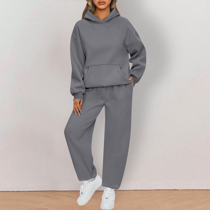 Damer bekväm oversized sweatjacka med kenguruficka Mirla-Eva Jonsson