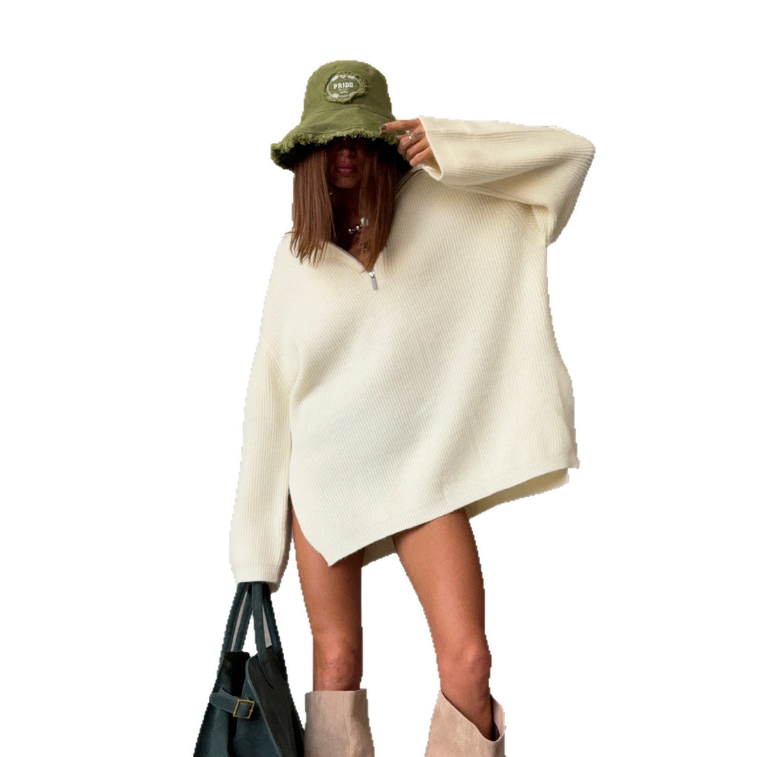 Damer bekväm oversized tröja med modern ståkrage Mirla-Eva Jonsson