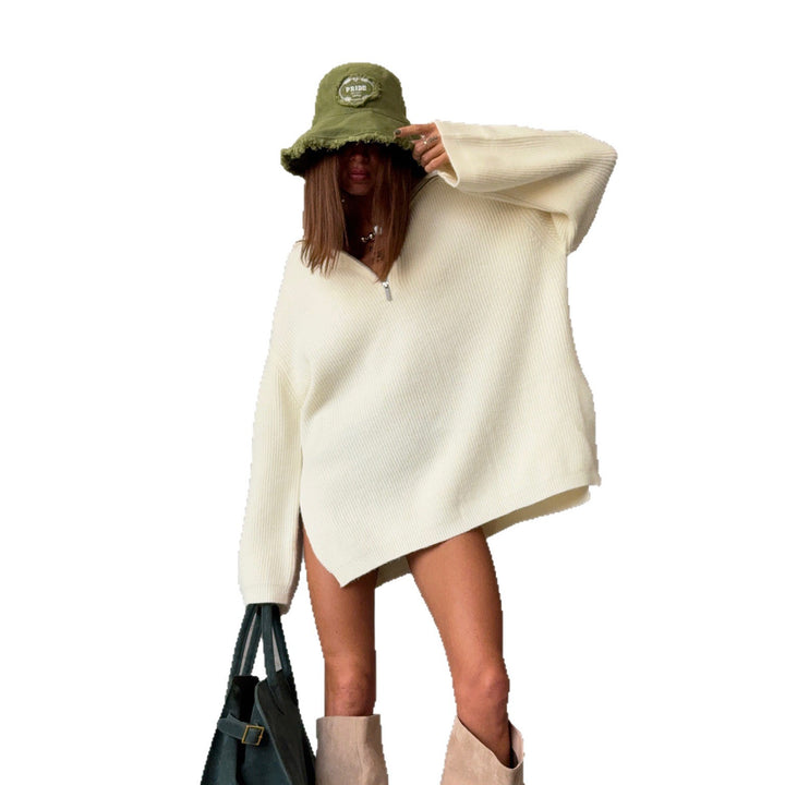 Damer bekväm oversized tröja med modern ståkrage Mirla-Eva Jonsson