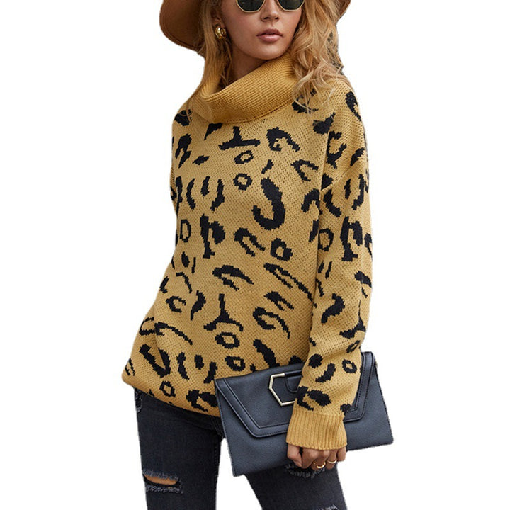 Damer bekväm oversized tröja med trendigt leopardmönster Mirla-Eva Jonsson