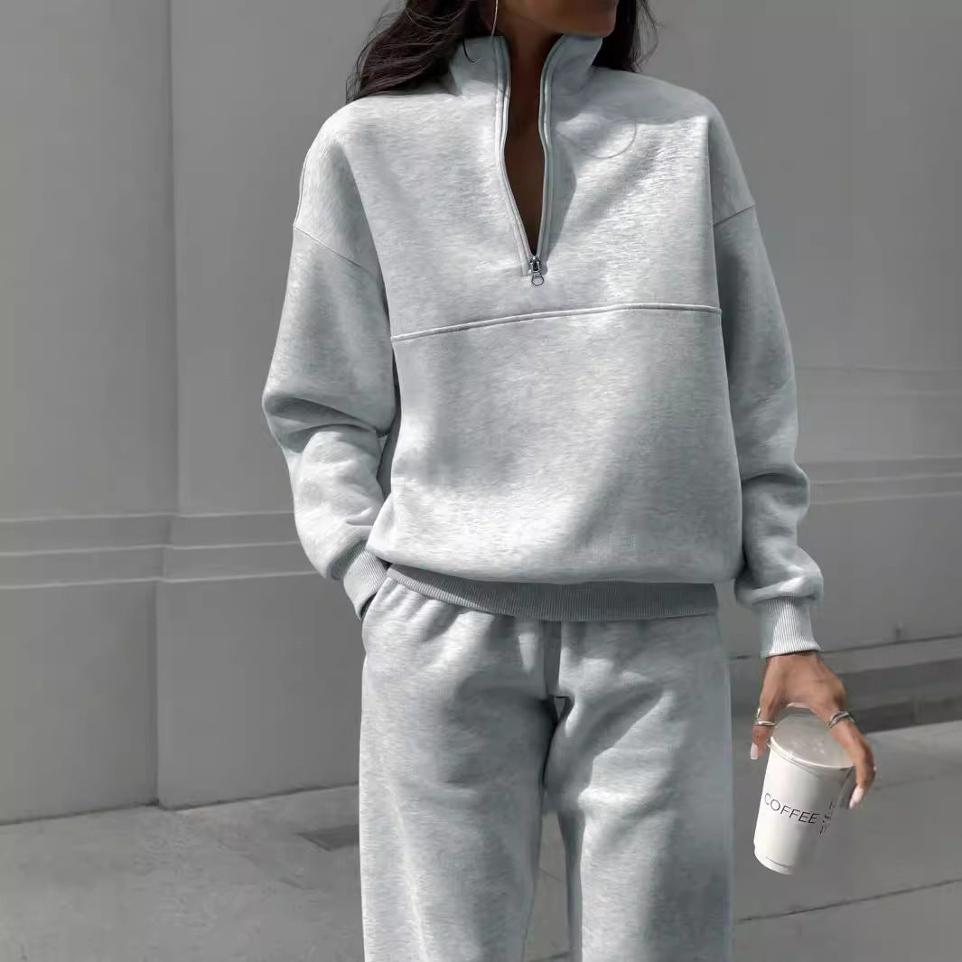 Damer bekväm polarkragströja med matchande träningsbyxor Eva Jonsson-Eva Jonsson