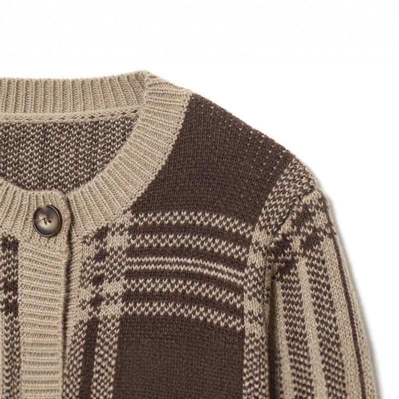 Damer bekväm rutstickad cardigan Eva Jonsson-Eva Jonsson
