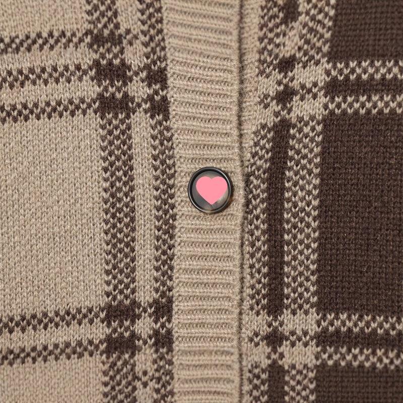 Damer bekväm rutstickad cardigan Eva Jonsson-Eva Jonsson