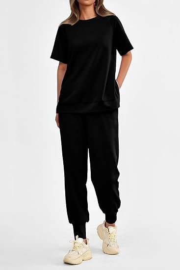 Damer bekväm sport-loungewear-set med elastisk midja och lös passform Mirla-Eva Jonsson