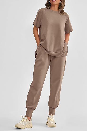 Damer bekväm sport-loungewear-set med elastisk midja och lös passform Mirla-Eva Jonsson