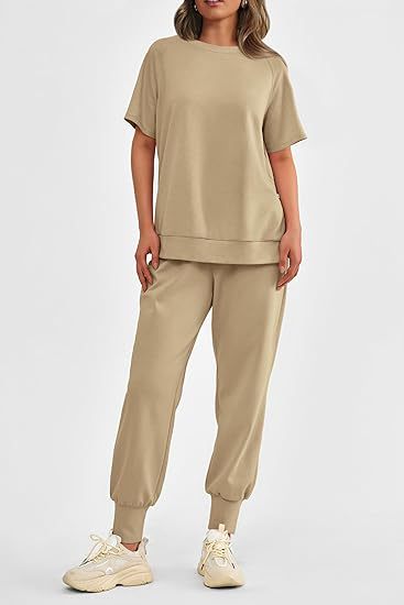 Damer bekväm sport-loungewear-set med elastisk midja och lös passform Mirla-Eva Jonsson