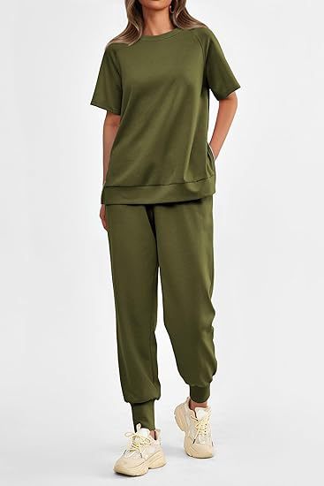 Damer bekväm sport-loungewear-set med elastisk midja och lös passform Mirla-Eva Jonsson