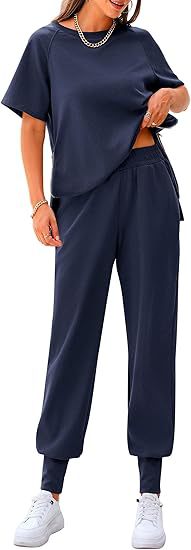 Damer bekväm sport-loungewear-set med elastisk midja och lös passform Mirla-Eva Jonsson