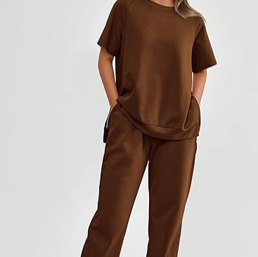 Damer bekväm sport-loungewear-set med elastisk midja och lös passform Mirla-Eva Jonsson