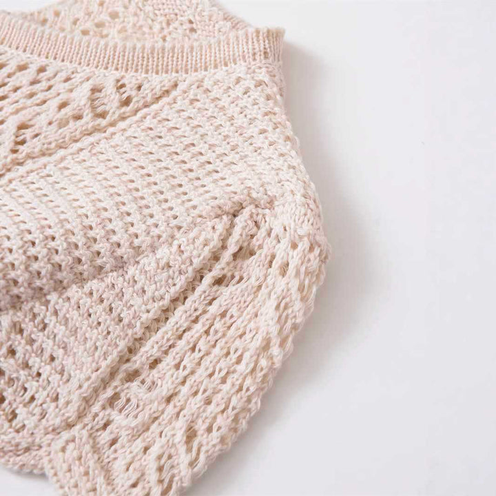 Damer bekväm stickad cardigan med dekorativa knappar och trendig volangdesign Eva Jonsson-Eva Jonsson