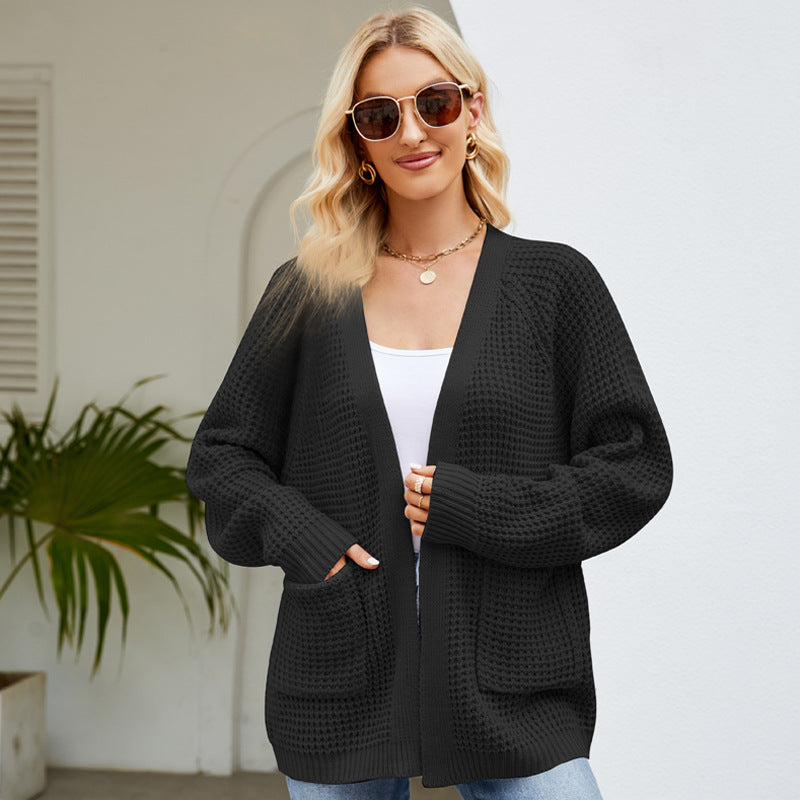 Damer bekväm stickad cardigan med fickor Mirla-Eva Jonsson