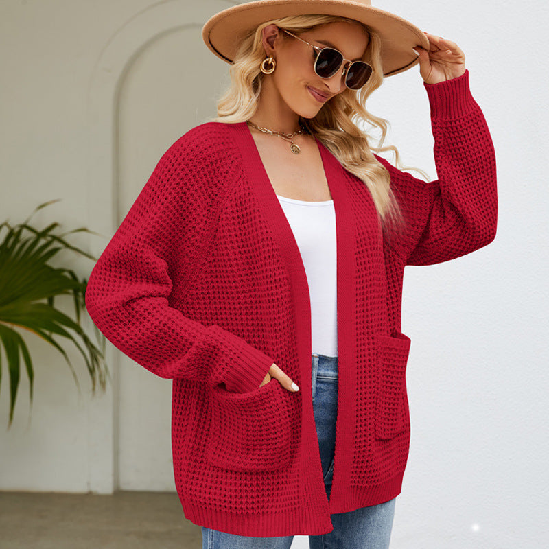 Damer bekväm stickad cardigan med fickor Mirla-Eva Jonsson