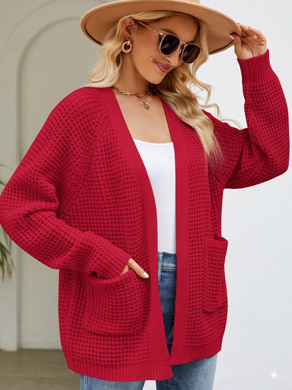 Damer bekväm stickad cardigan med fickor Mirla-Eva Jonsson