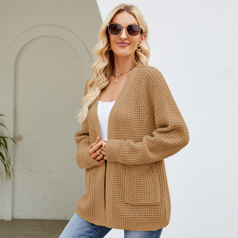Damer bekväm stickad cardigan med fickor Mirla-Eva Jonsson