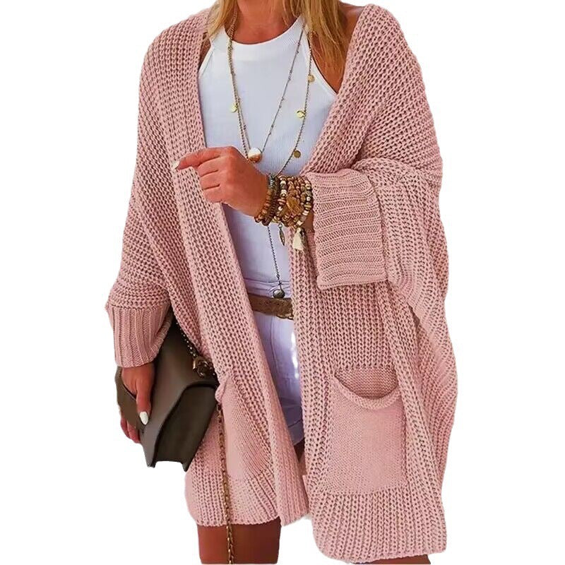 Damer bekväm stickad kimono med fickor Eva Jonsson-Eva Jonsson