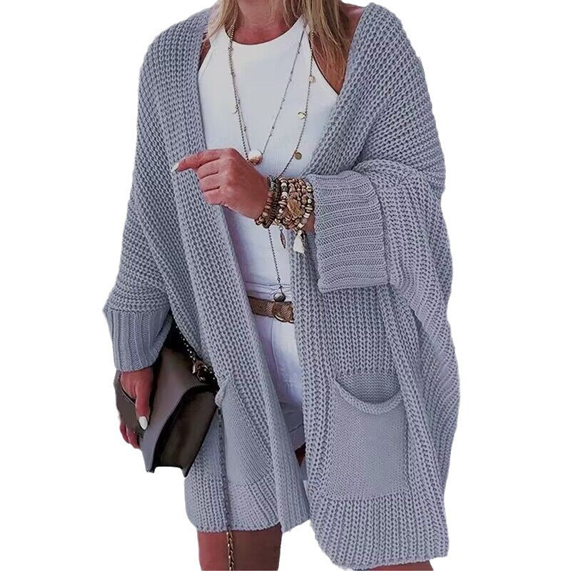 Damer bekväm stickad kimono med fickor Eva Jonsson-Eva Jonsson