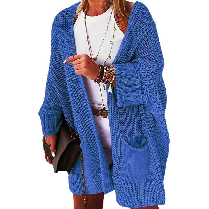 Damer bekväm stickad kimono med fickor Eva Jonsson-Eva Jonsson