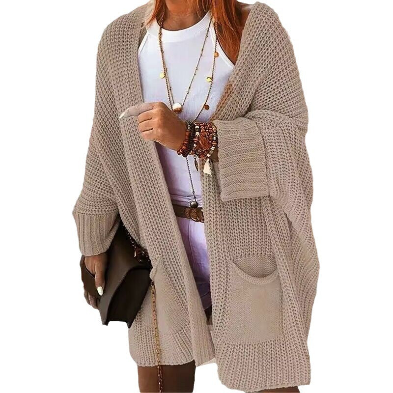 Damer bekväm stickad kimono med fickor Eva Jonsson-Eva Jonsson