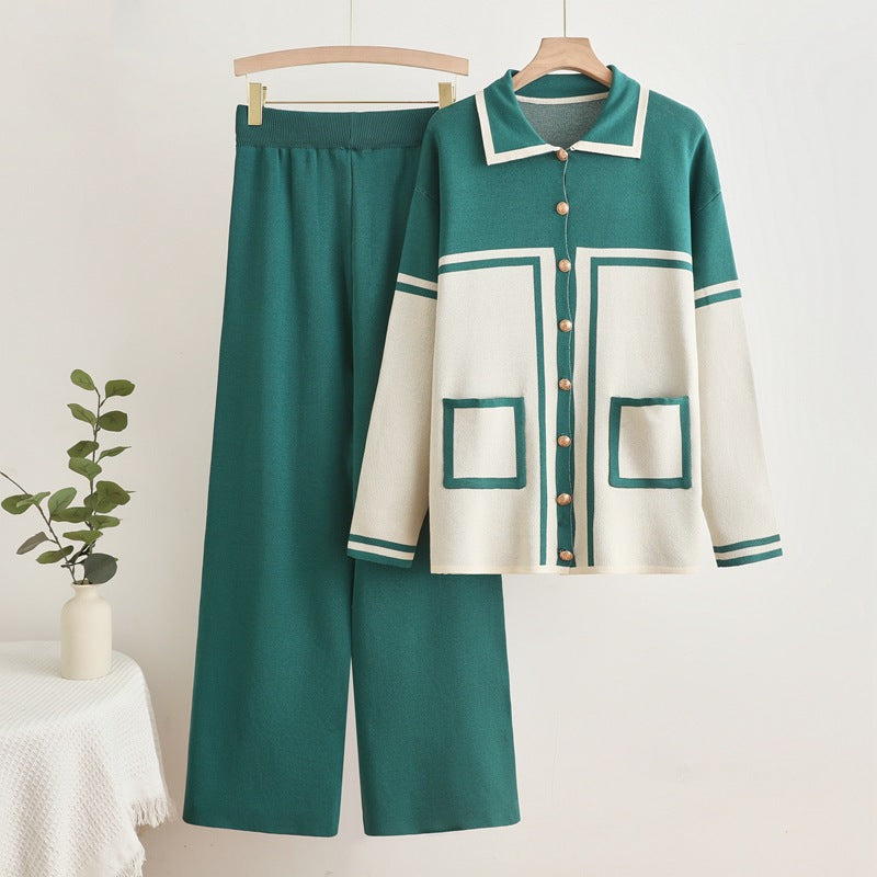 Damer bekväm stickad loungewear-set med fickor Eva Jonsson-Eva Jonsson