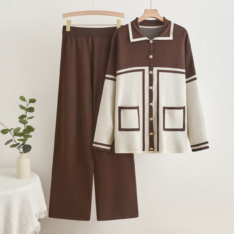 Damer bekväm stickad loungewear-set med fickor Eva Jonsson-Eva Jonsson