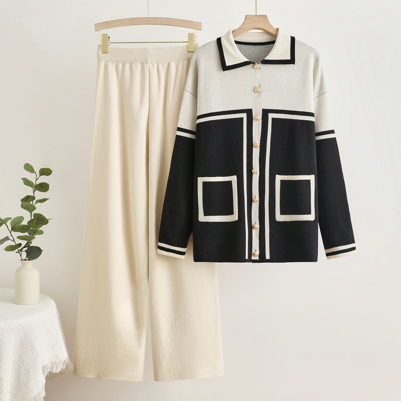 Damer bekväm stickad loungewear-set med fickor Eva Jonsson-Eva Jonsson