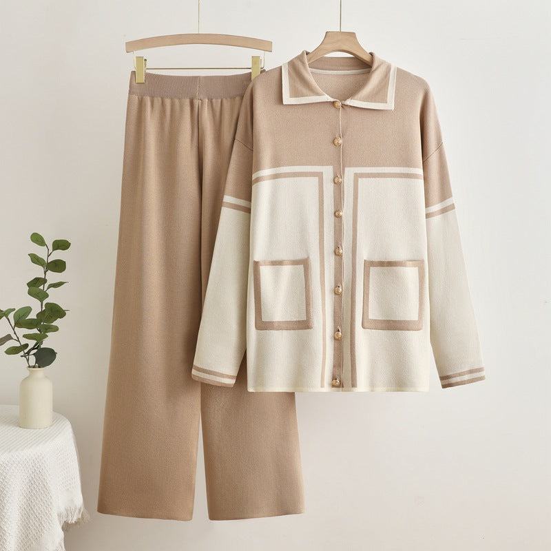 Damer bekväm stickad loungewear-set med fickor Eva Jonsson-Eva Jonsson