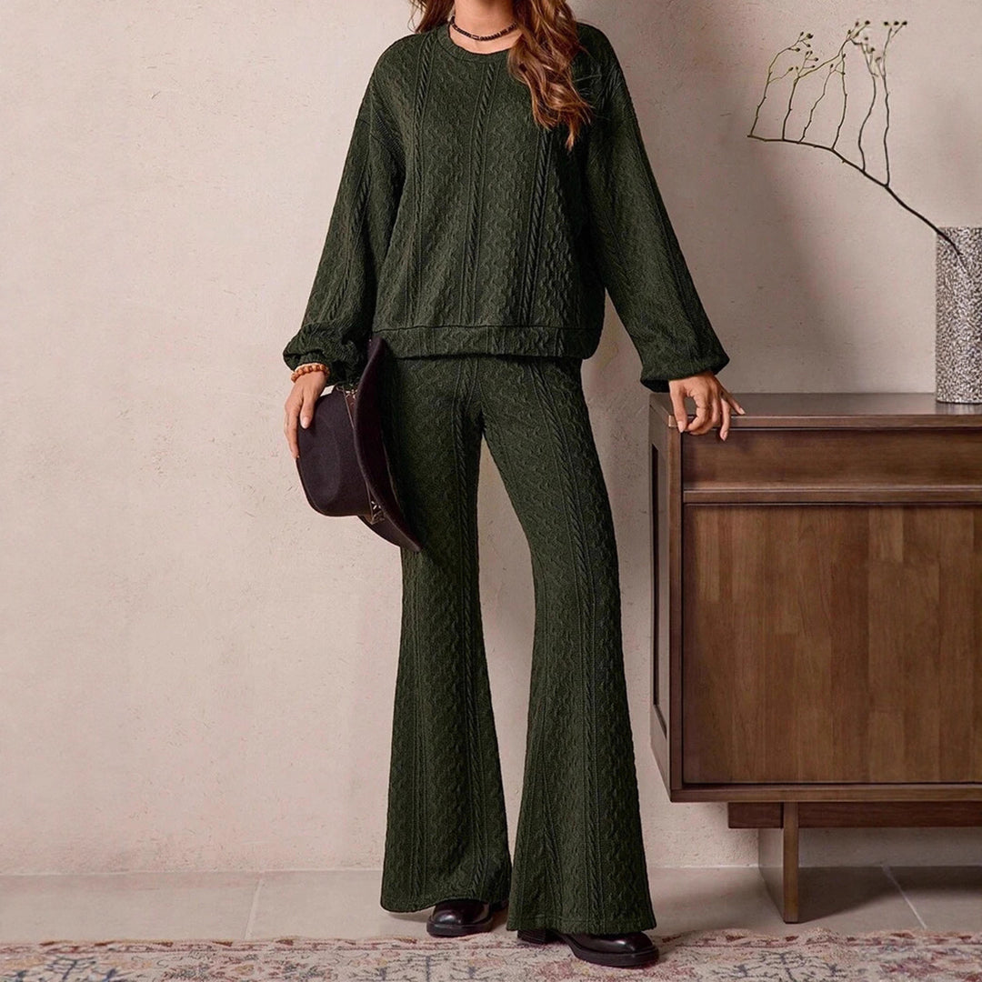Damer bekväm stickad loungewear-set med lös passform Mirla-Eva Jonsson