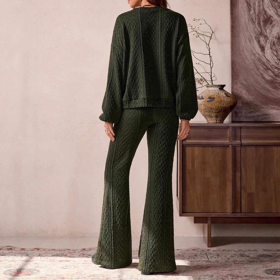 Damer bekväm stickad loungewear-set med lös passform Mirla-Eva Jonsson