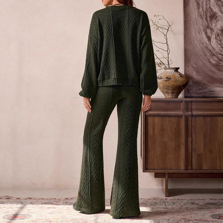 Damer bekväm stickad loungewear-set med lös passform Mirla-Eva Jonsson