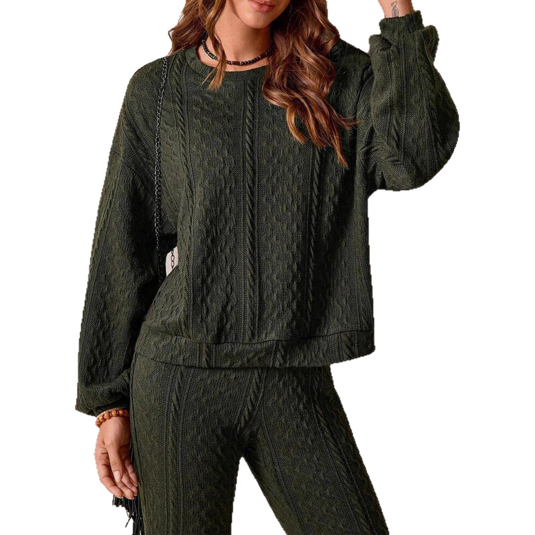 Damer bekväm stickad loungewear-set med lös passform Mirla-Eva Jonsson