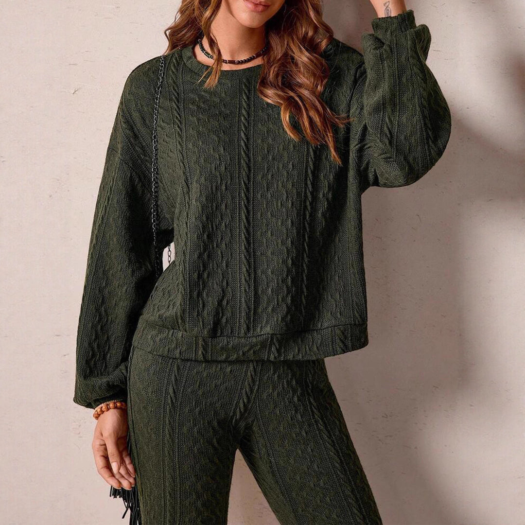 Damer bekväm stickad loungewear-set med lös passform Mirla-Eva Jonsson