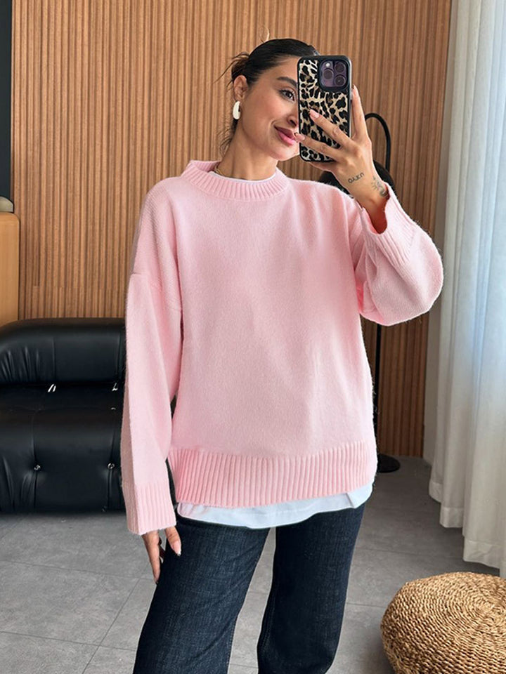 Damer bekväm stickad tröja med lös passform Mirla-Eva Jonsson